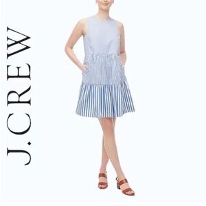 J. Crew tiered pocketed poplin dress. Worn 1x and sent to dry cleaners.Retail 98